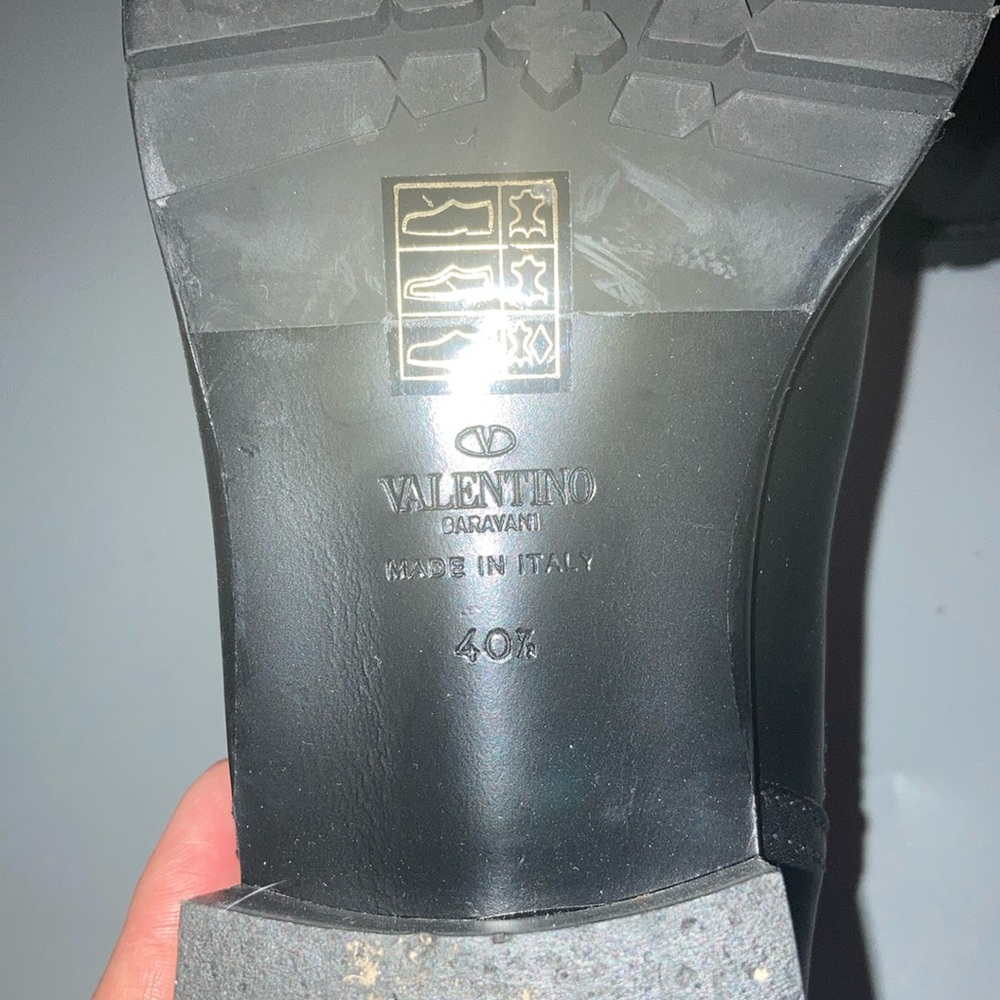 Valentino Black Studded Combat Boots - Picture 2 of 7